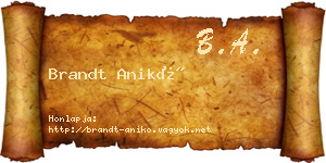 Brandt Anikó névjegykártya