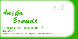aniko brandt business card